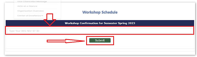 Check Workshop Schedule in AIOU  Autumn 2023