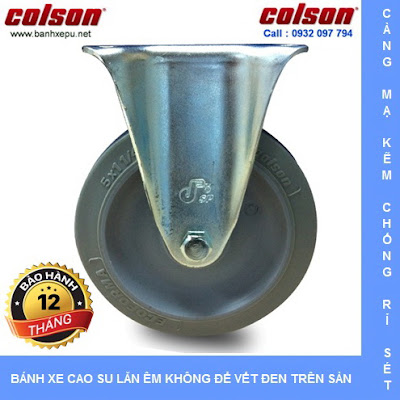 Bánh xe đẩy cao su càng cố định 4 inch chịu lực 122kg | S2-4258-TPE www.banhxedayhang.net