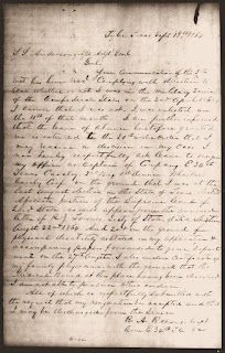 Letter by Capt. Reuben A. Reeves Resigning his Commission