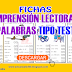 FICHAS DE COMPRENSIÓN LECTORA DE PALABRAS TIPO TEST