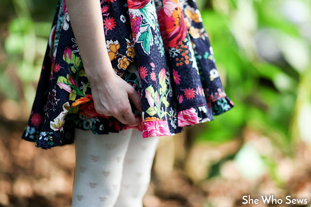 ruffled floral circle skirt