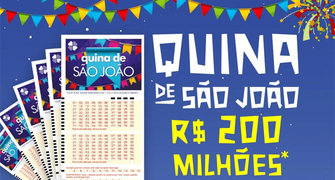 Quina de São João 2023 - prêmio R$ 200 milhões