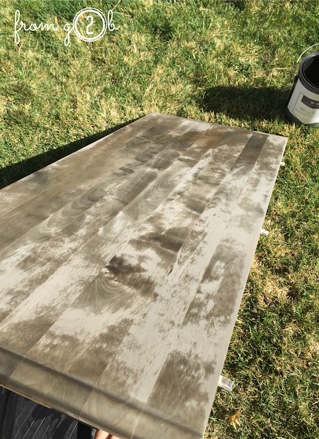 Before: Create weathered wood look in one step using #weatherwoodstains 