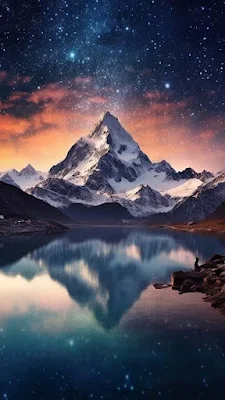 Alps Mountains Starry Sky Mobile Wallpaper is a free high resolution image for Smartphone iPhone and mobile phone.