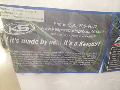 Keeper Sports California Board Company CBC 5.8 Sushi Soft Surboard now features aerial assualt thumb slot channels