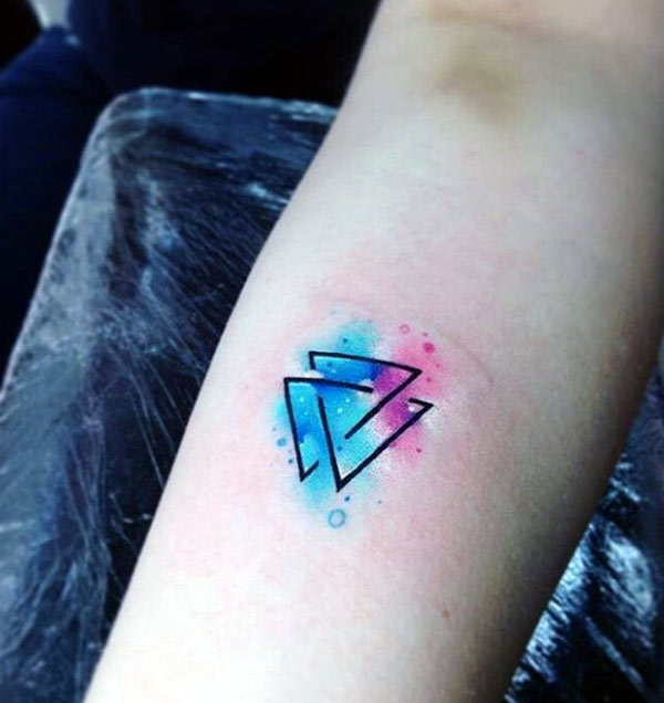 great colorful geometric small tattoos design ideas for your inspiration that look beautiful on the inner forearm