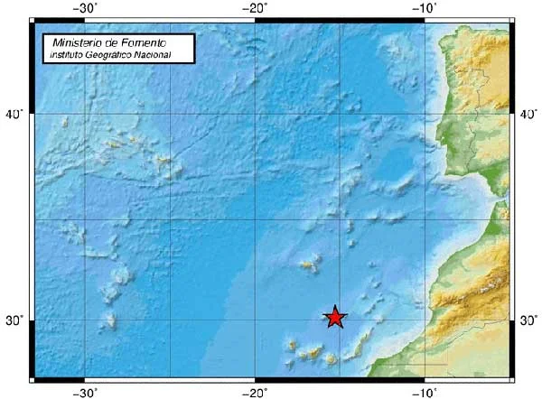 Terremoto en Atlántico Canarias, magnitud 3,6 grados