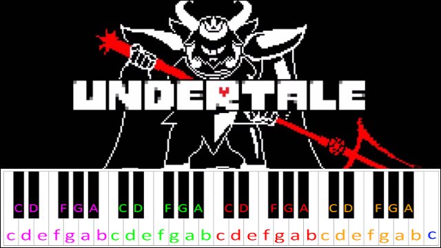 Bergentrückung / ASGORE (Undertale) Hard Version Piano / Keyboard Easy Letter Notes for Beginners
