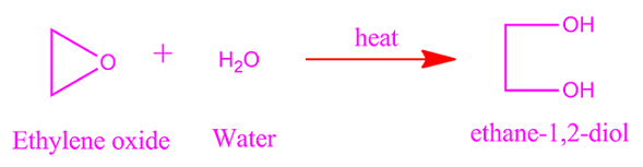 Ethylene oxide reaction with water