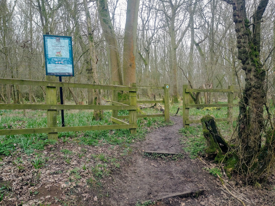 The entrance to Hawkins Wood mentioned in point 3 above