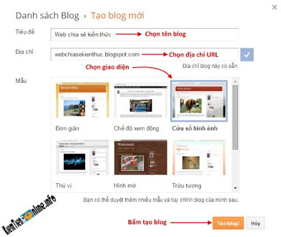 Hướng dẫn cách tạo Blog bằng Blgospot cho Blogger