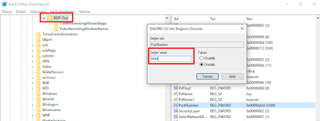 Change the RDP(Remote Desktop Connection) Port Number  - Uzak Masaüstü Port Bilgilerini Değiştirme