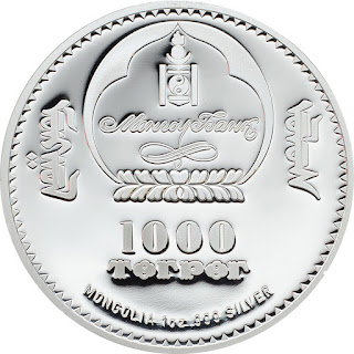 Mongolia 1000 Tugrik Silver Coin