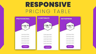 Responsive Pricing table HTML CSS