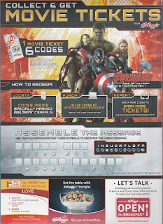 Back of Avengers Age of Ultron cereal box