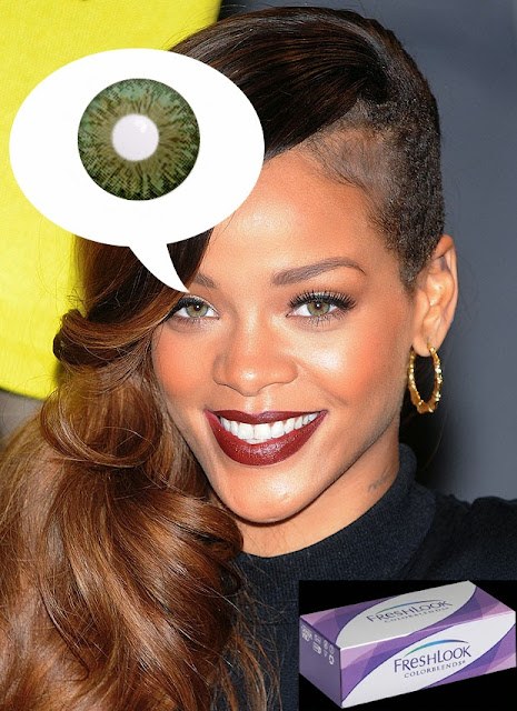 Same beautiful eyes as Rihanna wearing Green Freshlook Colorblends