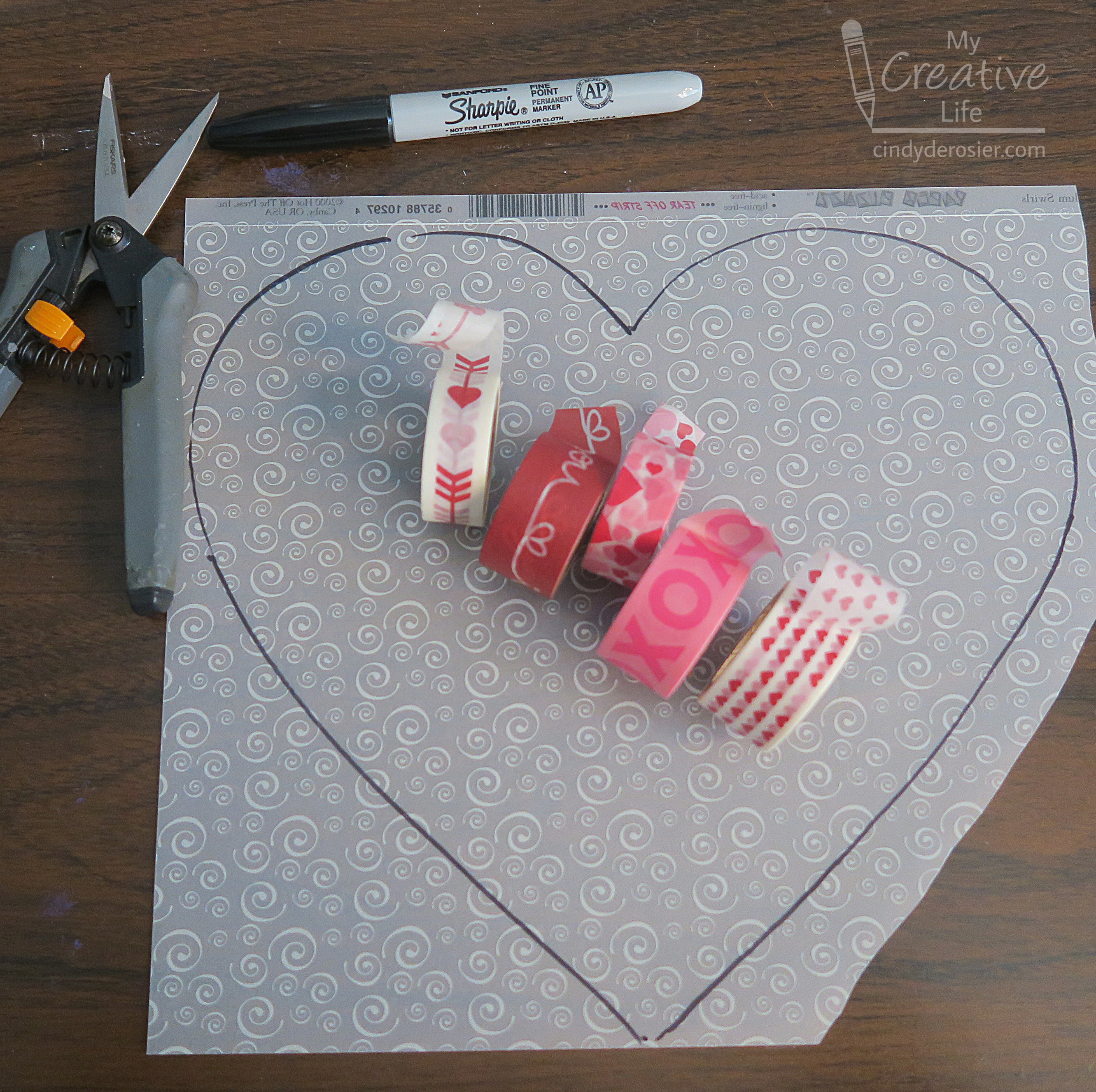 Heart Love Valentine Postage Themed Washi Tape –