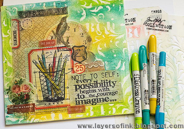 Layers of ink - Distress Crayon Canvas Tutorial by Anna-Karin