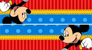 Mickey in Red and Blue: Free Printable Party Kit. 