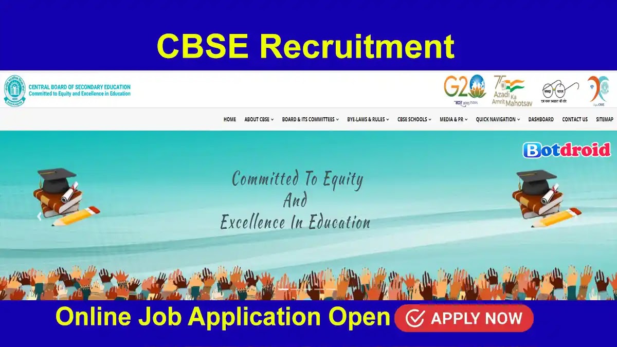 CBSE Recruitment 2024, Apply Online for Group A, B, C Job vacancies at cbse.gov.in