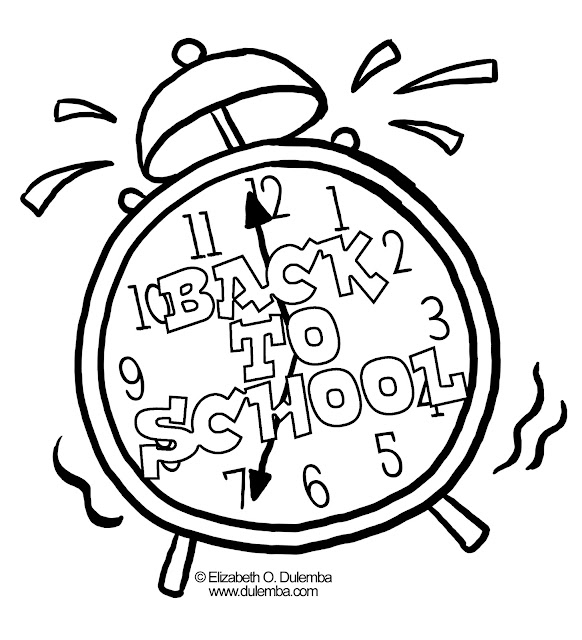 back to school coloring pages clock