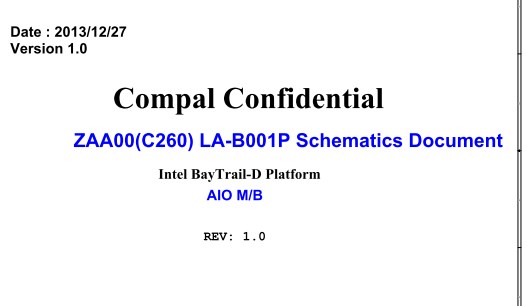 All-in-One Lenovo IdeaCentre C260 LA-B001p Rev 1.0 schematic