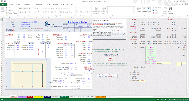 Flat Slab Design Spreadsheet