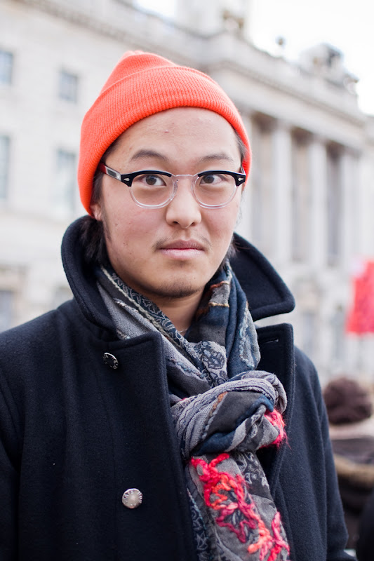 Orange Beanie at London Fashion Week