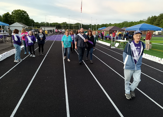 Survivors take the first lap at the Relay.