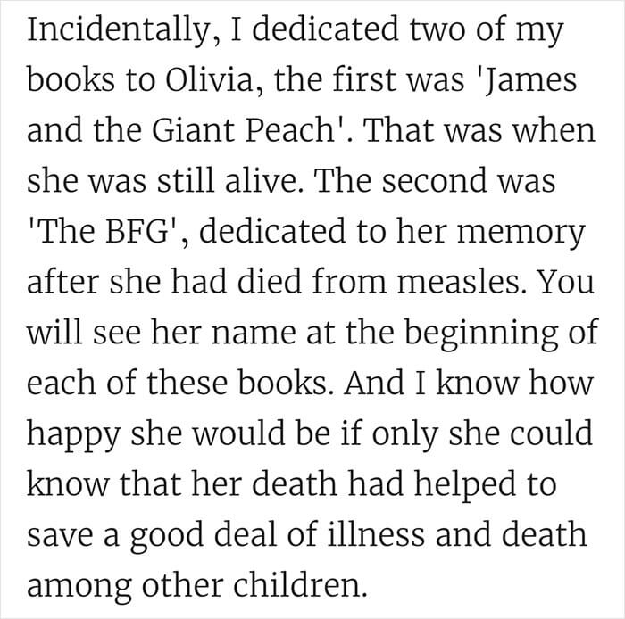Roald Dahl Shut Down Anti-Vaxxers When He Lost His Daughter To Measles In 1962, And His Powerful Letter Is Still Relevant Today