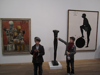 Boys with De Chirico, Giaccometti and Picabia