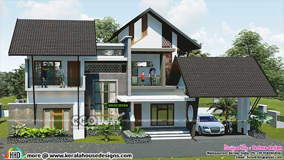 Modern Style Mixed Roof House