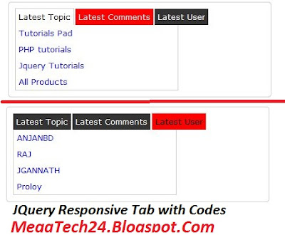 JQuery Tabbed System Example with Codes