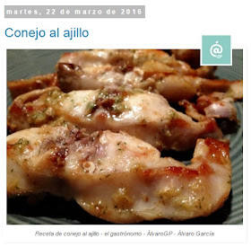 Conejo al ajillo - Conejo - Recetas TOP10 de El Gastrónomo en marzo 2016 - Álvaro García - ÁlvaroGP - el troblogdita