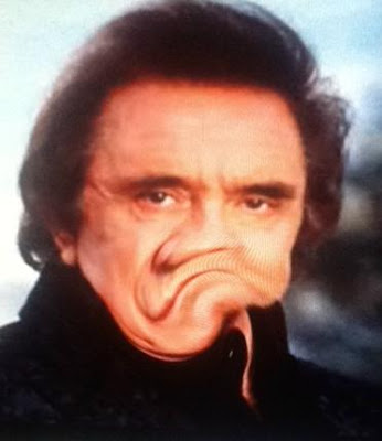 Funny picture of Johnny Cash American singer-songwriter's face 