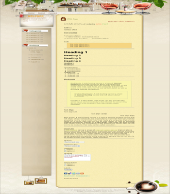 free blogger template convert from wordpress theme Ez Cafe