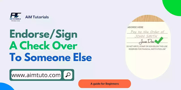 How To Endorse/Sign A Check Over To Someone Else