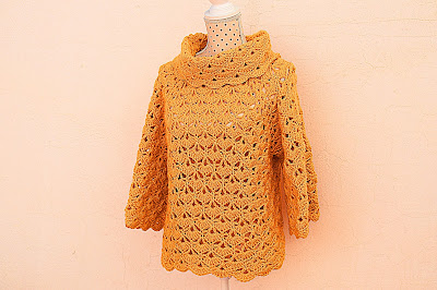 Jersey amarillo a crochet y ganchillo 2