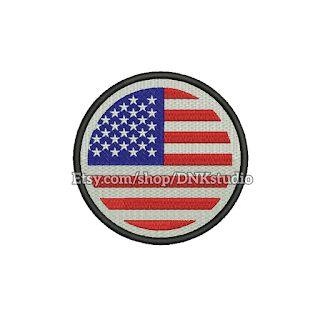 United States America Flag Embroidery Design