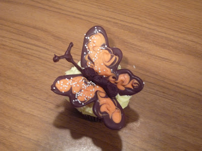 I got the idea for monarch butterfly cupcakes from a book I borrowed from