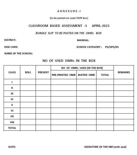 CBA3 OMR EXAM Bundle Slips and  OMR ACCOUNT SHEET DOWNLOAD