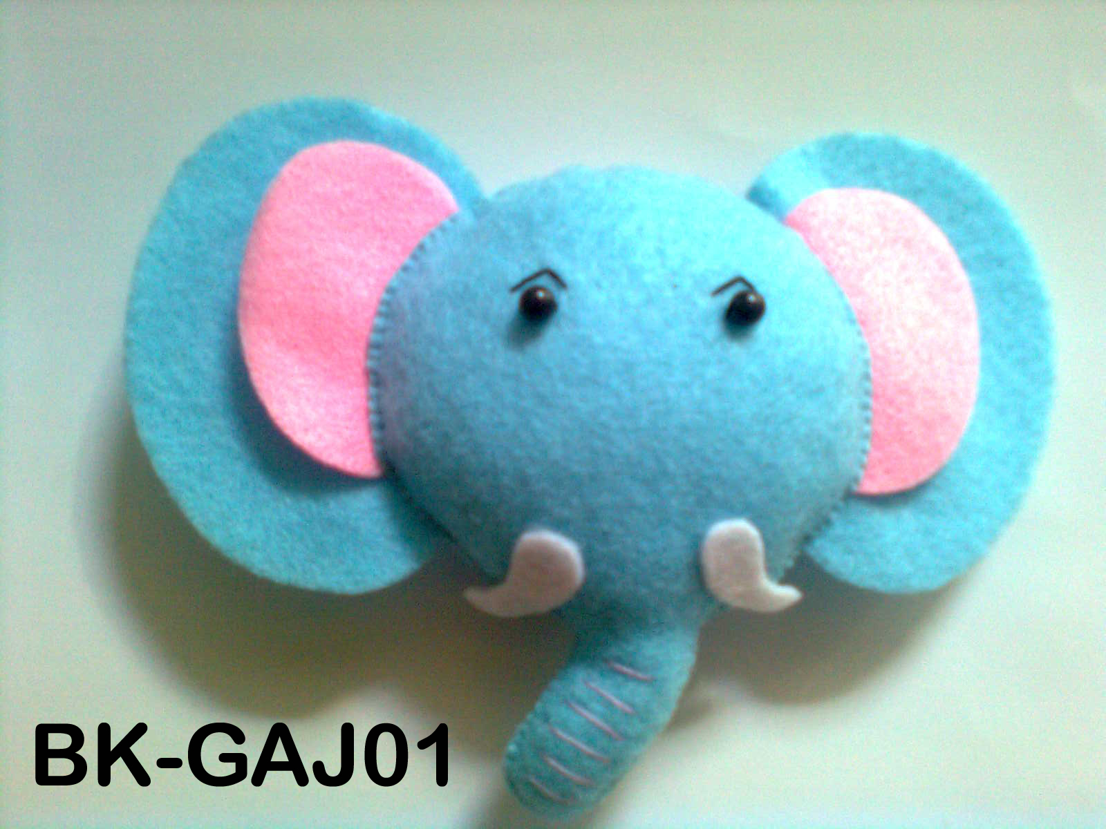  Flanel27 Boneka Kepala Gajah Kecil