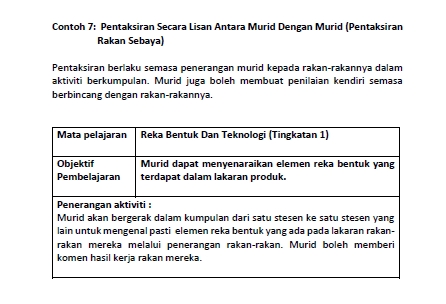 15 Contoh Instrumen Pentaksiran Bilik Darjah Pbd