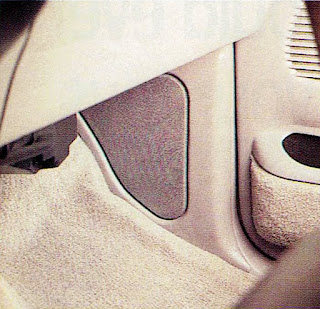 image in color of the interior of Matt Billmeier's 1995 Dodge Ram truck  highlighting the passenger's side kickpanel