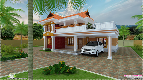 beautiful villa elevation