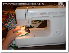 Sewing dress using Eric Carle Hungry Caterpillar material