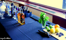 The set up of our bar at the cocktail masterclass in Manchester from Anyonita Nibbles