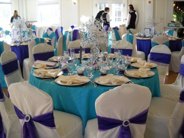 teal and purple wedding colors