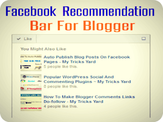 Facebook Recommendation Bar Widget For Blogger