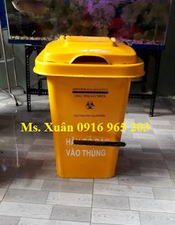 Thùng rác y tế màu vàng 60 lít đựng rác lây nhiễm